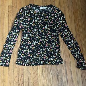 Tory Burch Black Floral Print Top